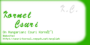 kornel csuri business card